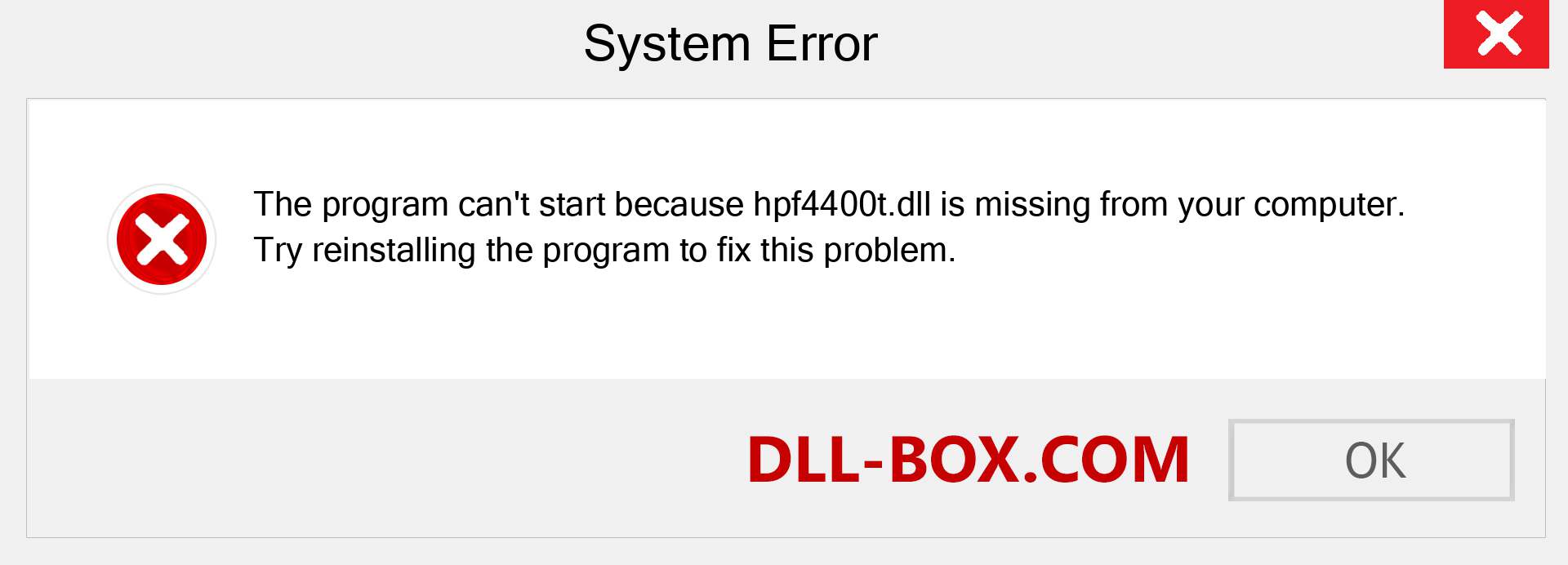  hpf4400t.dll file is missing?. Download for Windows 7, 8, 10 - Fix  hpf4400t dll Missing Error on Windows, photos, images